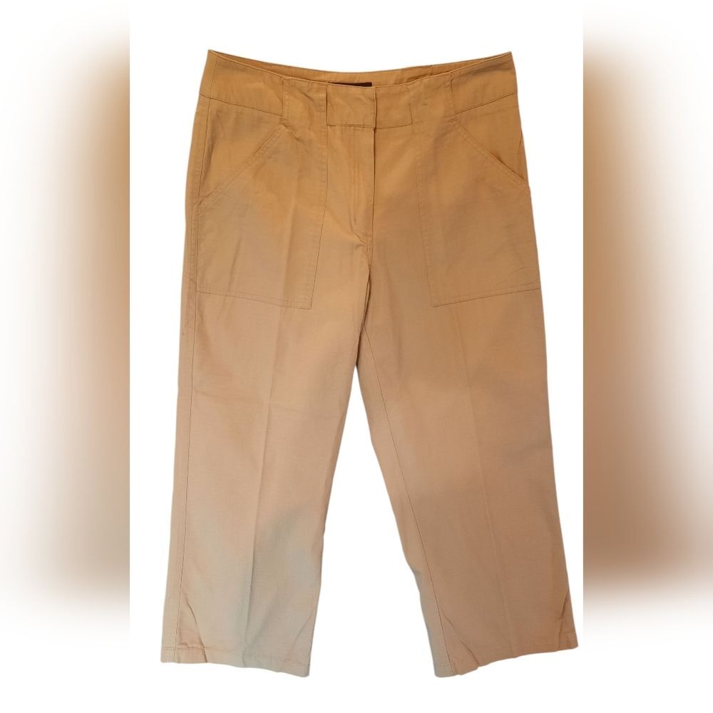 Herman Geist Pants Womans 4 Tan Preppy Classic Casual Cropped Business Casual